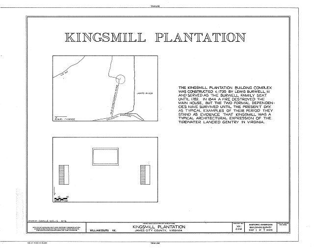 HABS VA,48-WIL.V,4- (sheet 1 of 7) - Kingsmill...