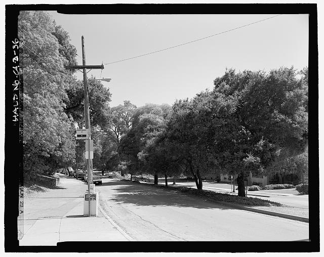 VIEW OF PIEDMONT AVENUE NEAR NORTH END OF STADIUM. SEEN...