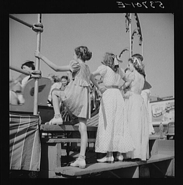 Children enjoying the midway after a parade at the...
