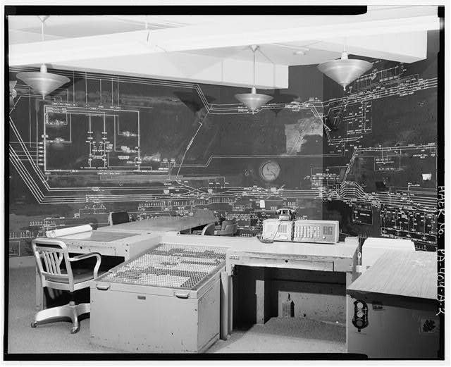 View northwest of model board; telephone communications...