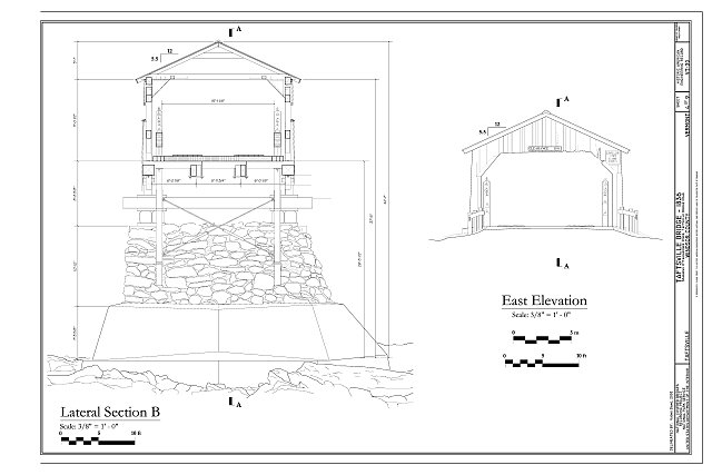 Lateral Section B; East Elevation - Taftsville Bridge,...