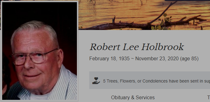 Robert Lee Holbrook - February 18, 1935 - November 23, 2020 Minnesota