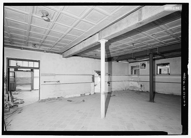 Interior view of first floor store room, looking south -...