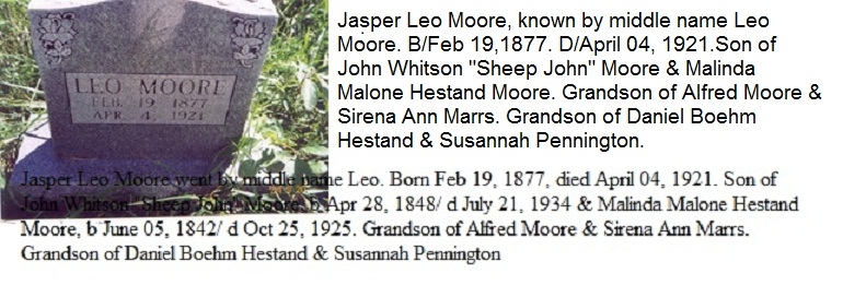 Jasper Leo Moore headstone, TN