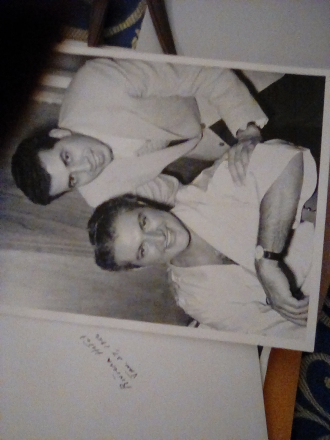 Liberace with mike