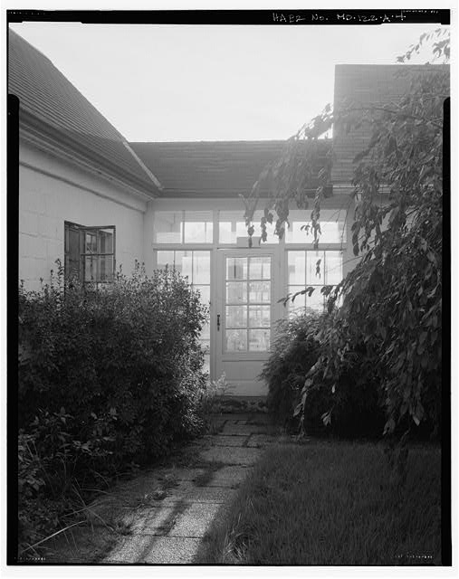 VIEW WEST, DETAIL OF MAIN OFFICE UNIT, GLASS CORRIDOR...