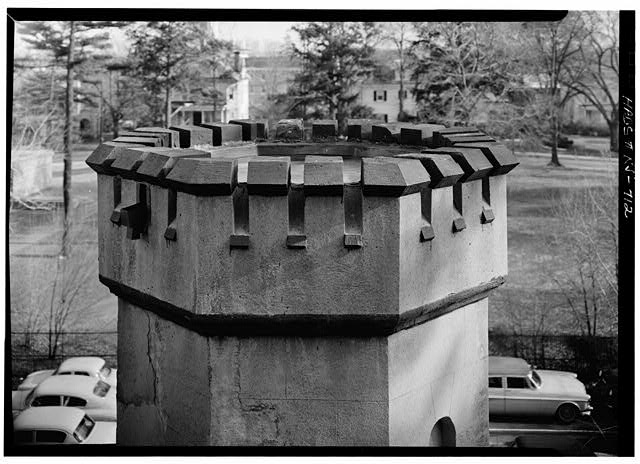 4. March 1960 DETAIL OF TOP OF TURRET ON SOUTH CORNER OF...