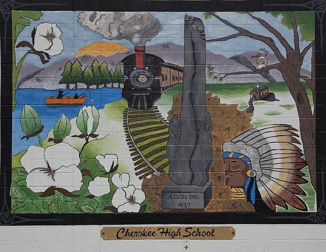 Mural at Cherokee High School, Cherokee, Alabama