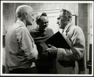 Laszlo Benedek directing Fredric March in Death of a Salesman