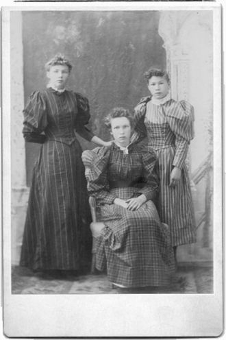 Katie E. and Annie L. Todd with unknown friend