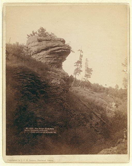 The Frog's Head Rock. On old Deadwood stage road