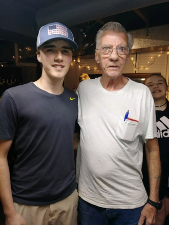 Douglas Yates Mason and grandson, Easton Tony Harris, about 2020