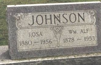 Tombstone: Johnson, Rosa and Wm. Alf