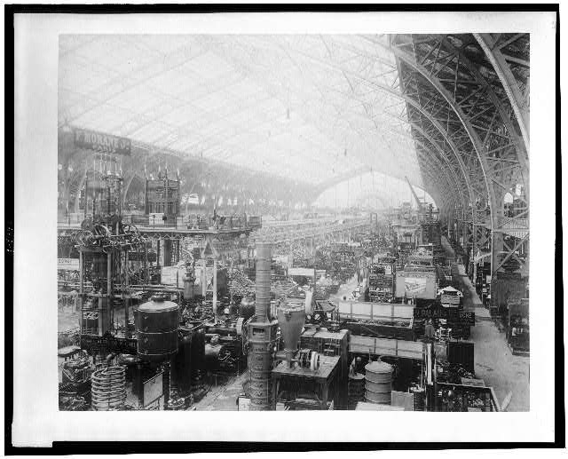 [Interior of Gallery of Machines, showing machinery,...