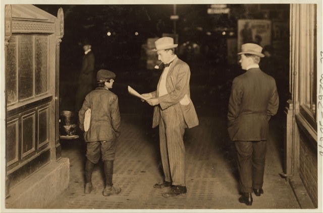 Tony Spappos, 349 W. 39th St., N.Y., Selling papers at 10...