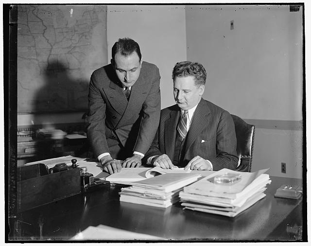 Hammond E. Chaffetz, standing. John Henry Lewin, seated....