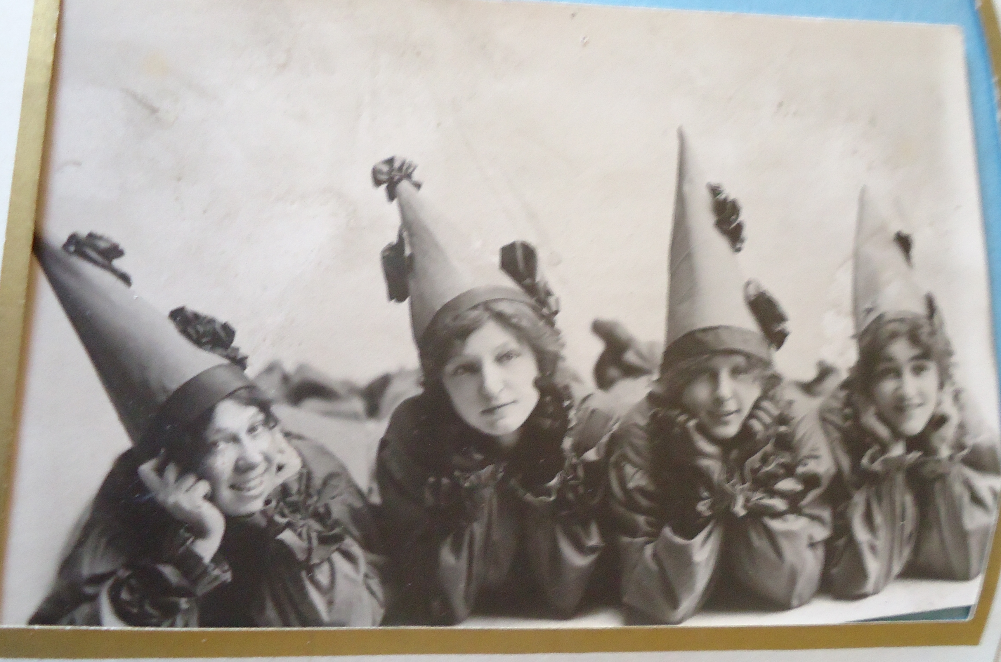 Postcard of clown ladies 
