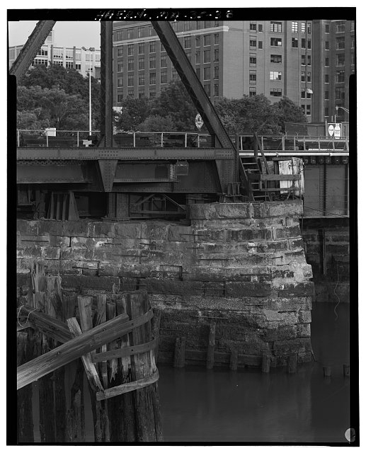 Detail of west span showing connection of superstructure...