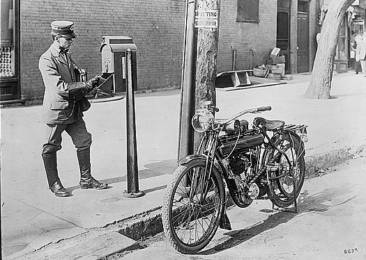 U.S. mailman & motorcycle