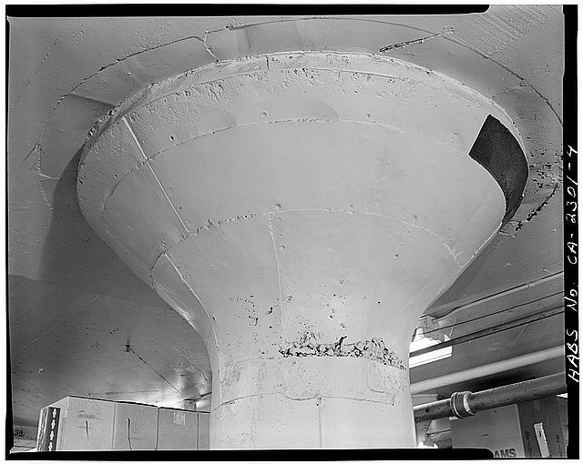 4. VIEW OF FLARED CAPITAL OF THE MUSHROOM COLUMN SHOWING...