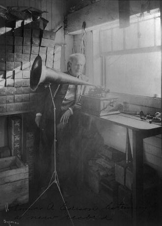 [Thomas Alva Edison, full-length portrait, standing,...