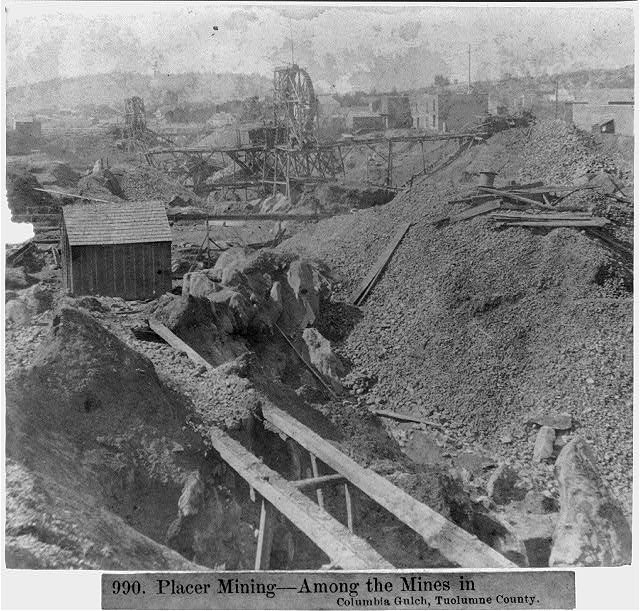 Placer Mining-- among the mines in Columbia Gulch,...