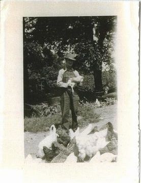 Grandpa Hill and Chickens