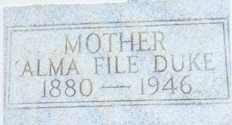 Alma File Duke Gravestone
