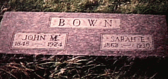 John M. & Sarah E. Bown Headstone, WI