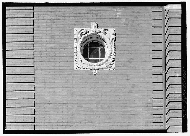 Detail view of round window, south elevation - St....