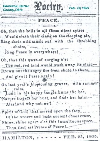 Peace Poetry from 1865