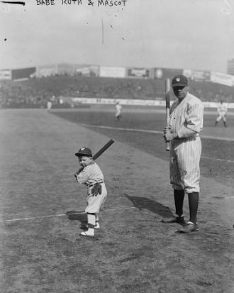 Babe Ruth and mascot