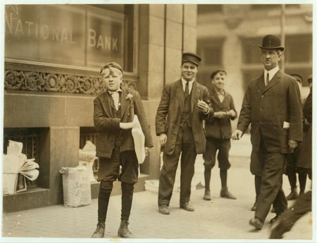 Truant newsboy