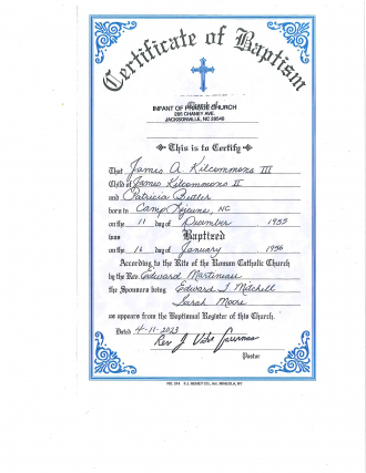 this is another Baptism of Pat Butler & The Greek son James