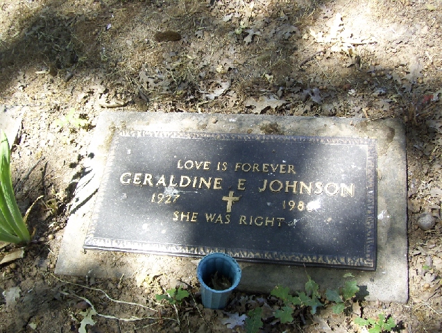 Geraldine Elaine Knudtson Johnson Headstone