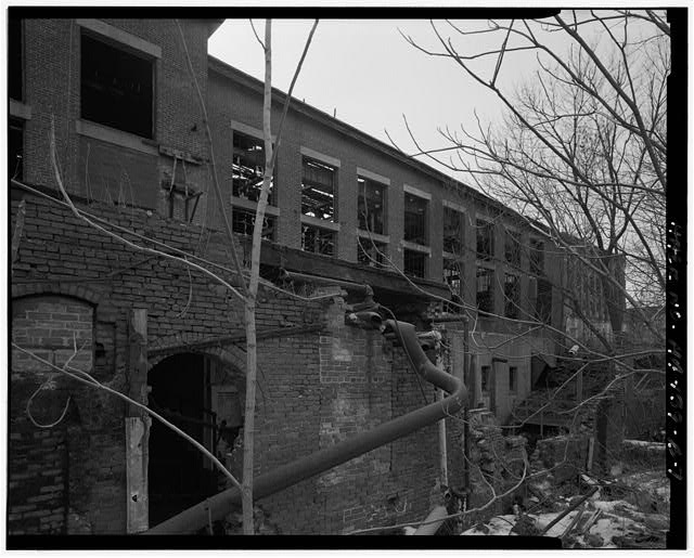 7. General oblique view of rear (north) facade of Paper...