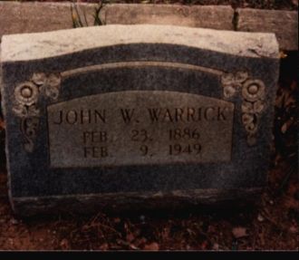 Tombstone of John W.Warrick