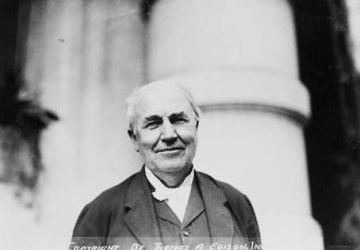 [Thomas Alva Edison, head-and-shoulders portrait, facing...