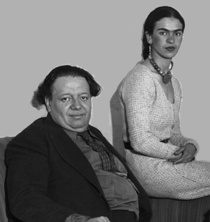 Diego Rivera with Frida Kahlo.