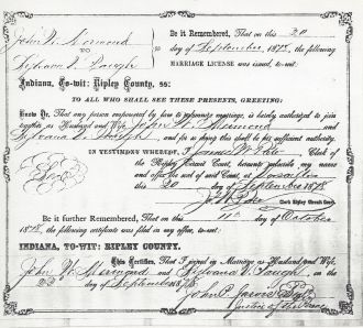 John & Sylvania Mermoud marriage certificate