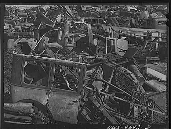 Butte, Montana. Detail of scrap gathered in the salvage...