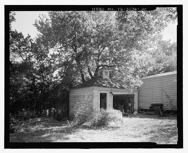 Overall view of one-story garage looking northeast - Reed...