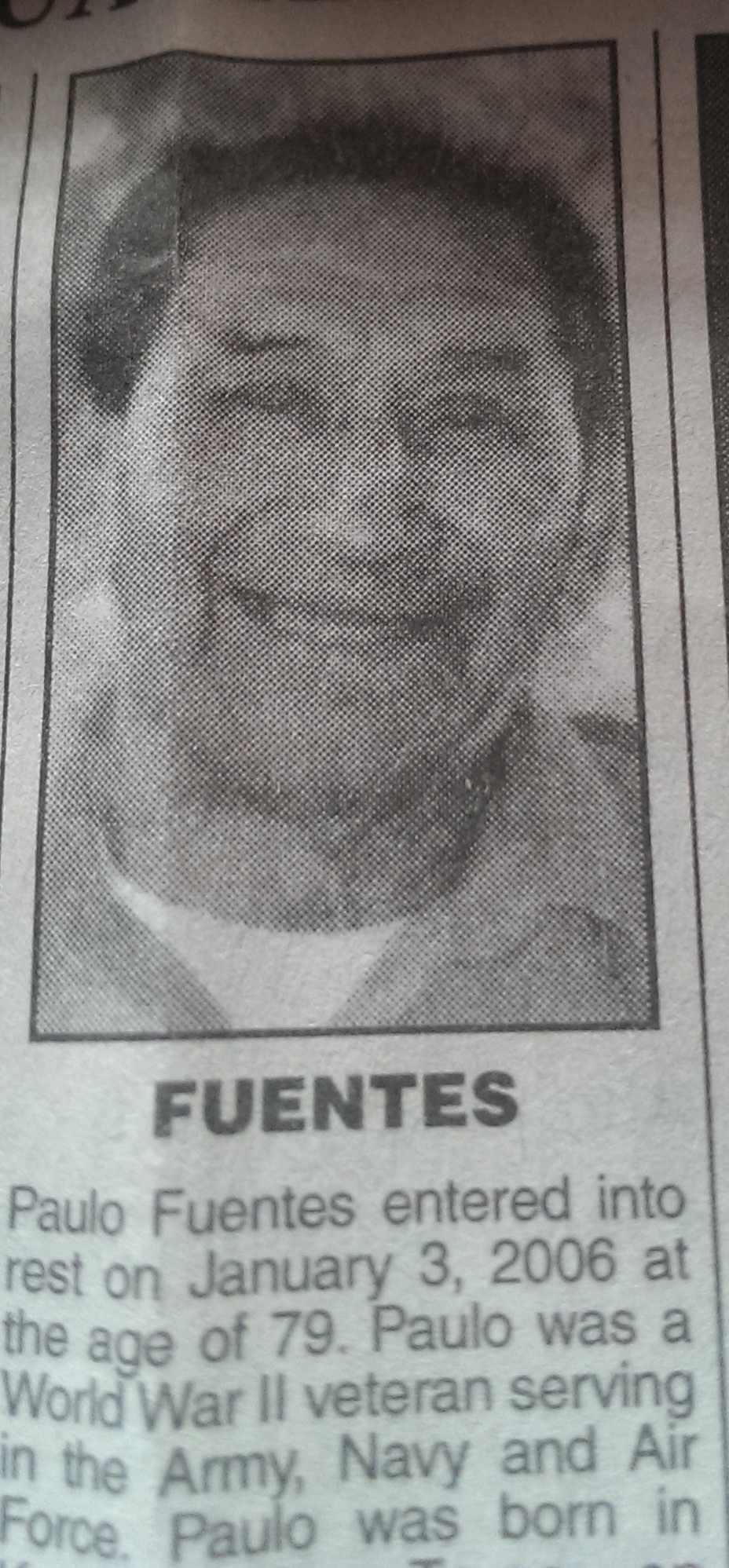 Paulo Fuentes Obituary