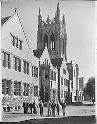 Schools. St. George's School, chapel, sharp view