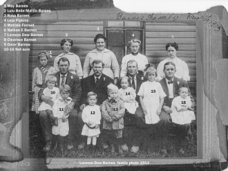 Lorenzo Dow Barnes Family abt 1915
