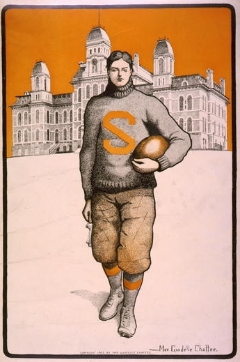 [Syracuse football player, full-length, standing, facing...