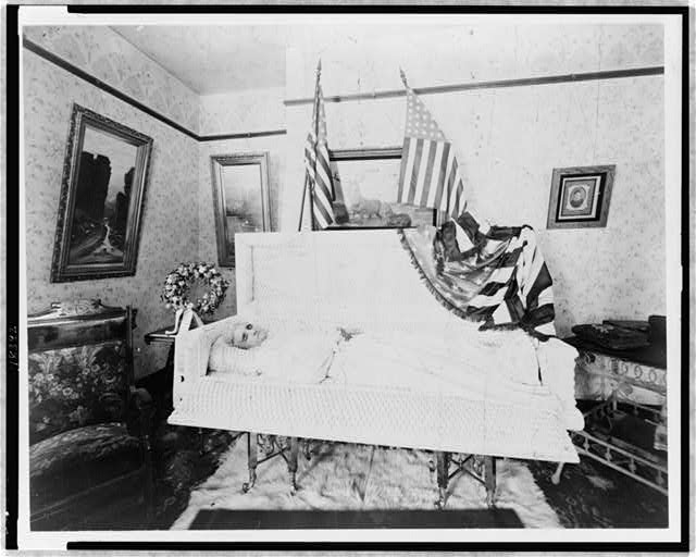 Mrs. Colby Suther lying in state