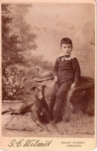 young boy with a dog