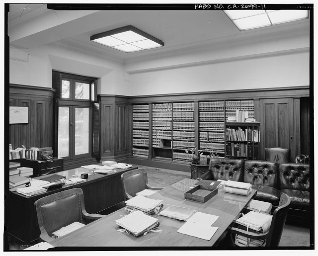 Judge's suite (room 120), looking southwest (bearing...