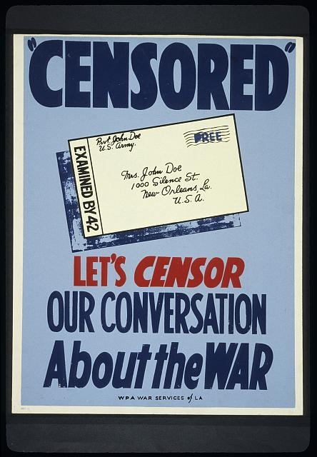 "Censored" Let's censor our conversation about the war.